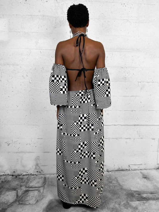 Mind Mischief Tie On Maxi Skirt & Sleeves Set