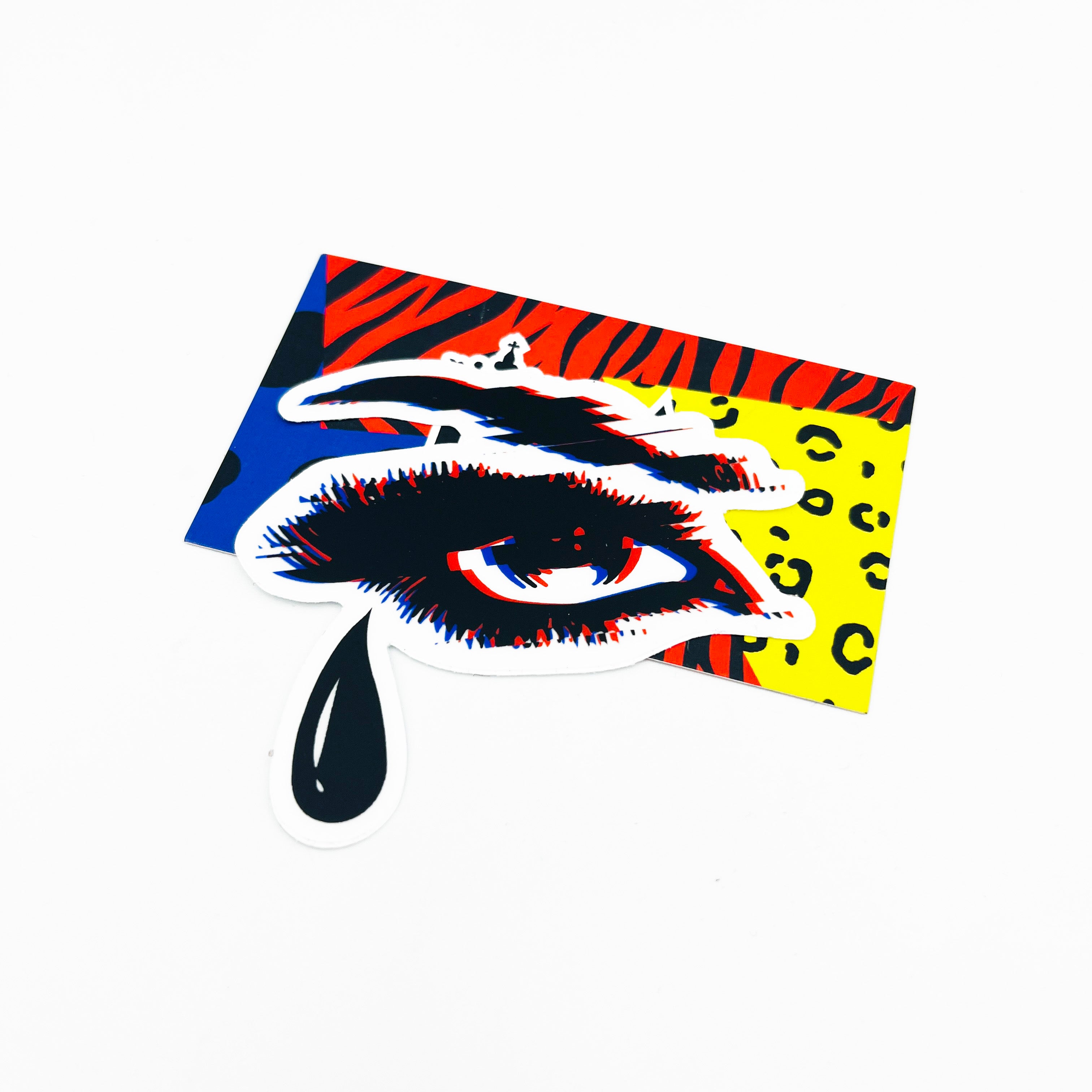 Autocollant transparent Glitched Tears 