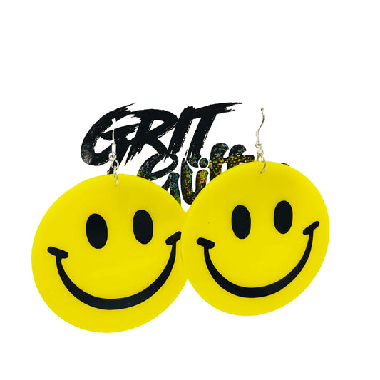 Boucles d'oreilles géantes Acid Smiley 