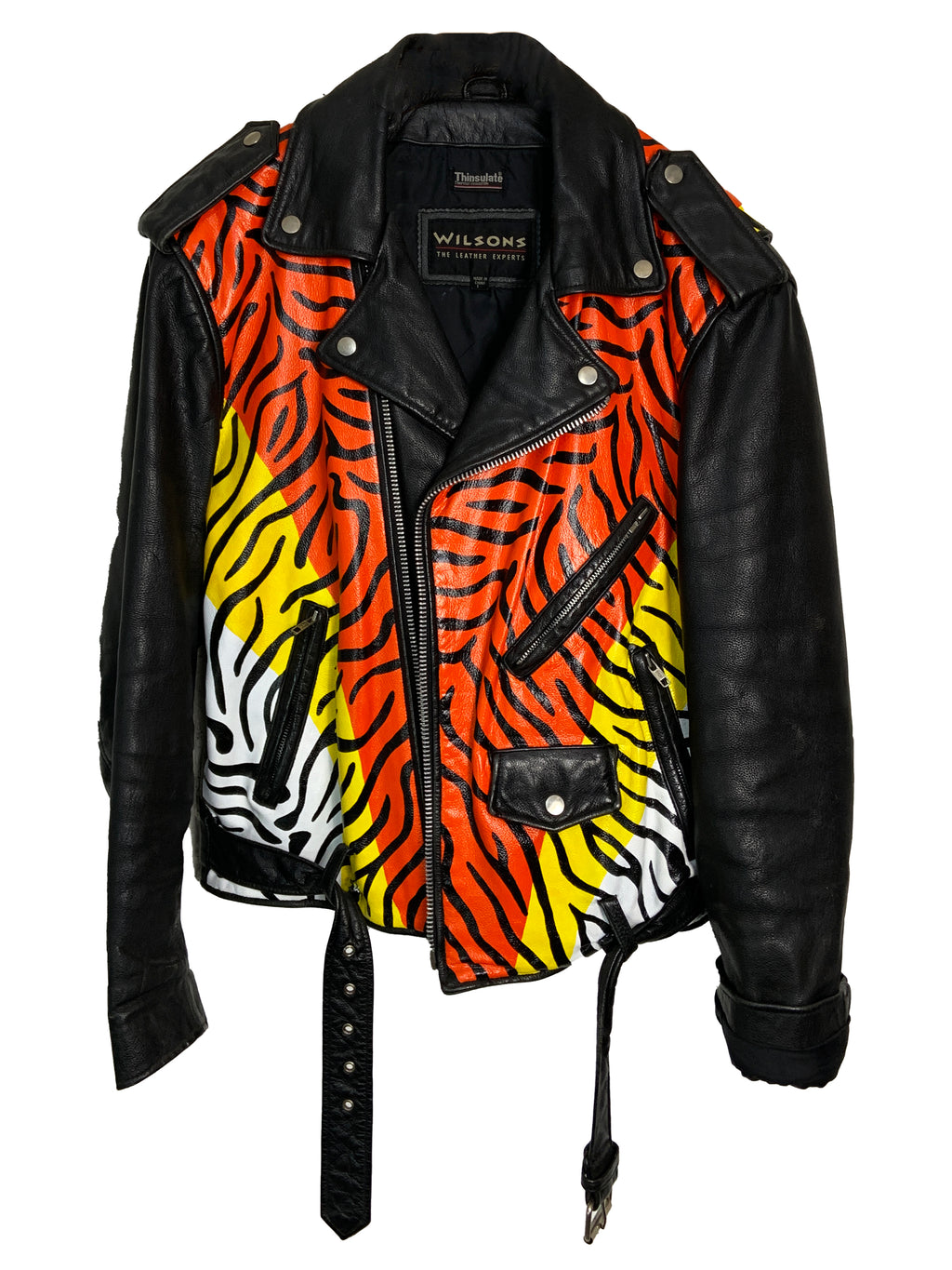 Veste en cuir peinte à la main Dead Kitty 
