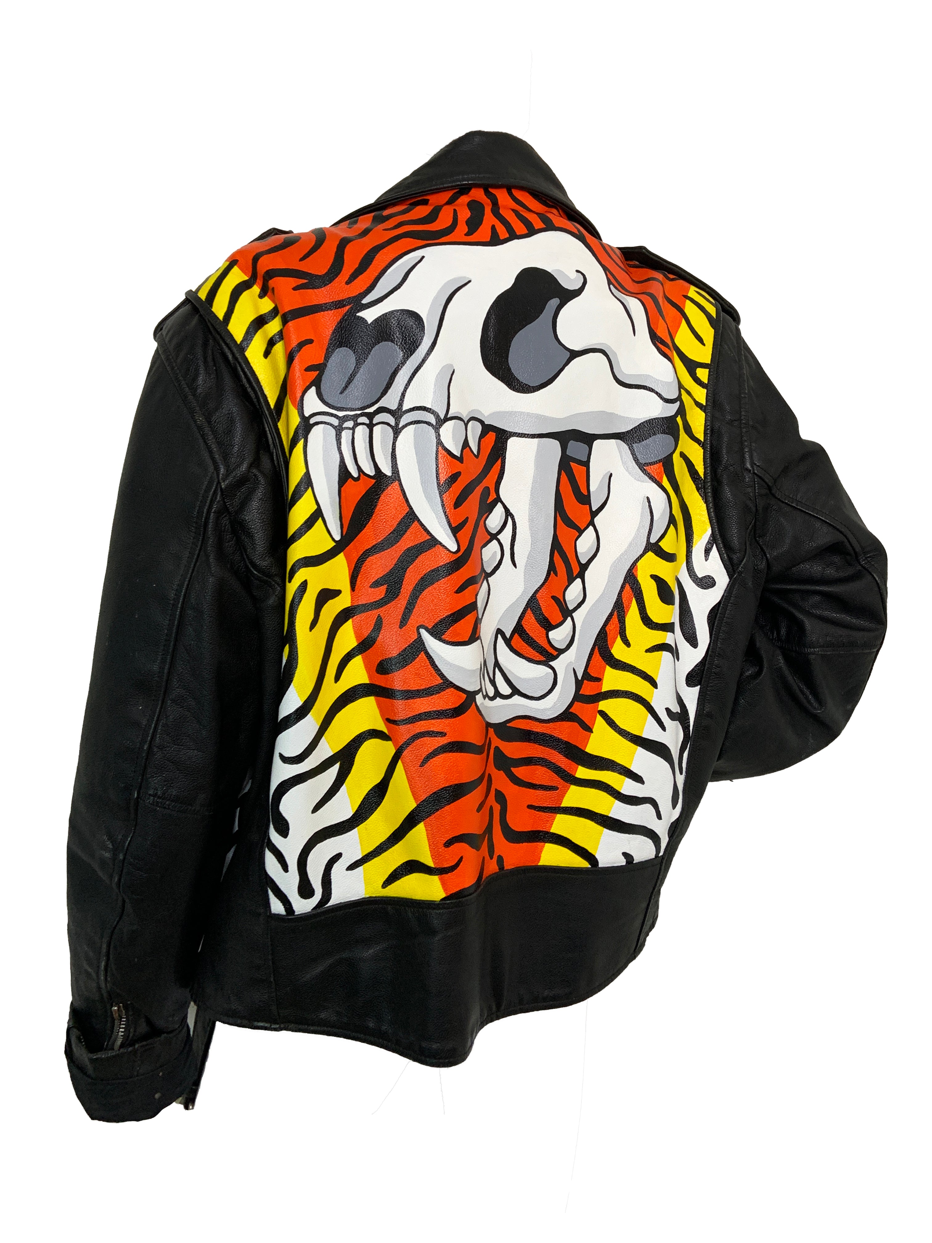 Veste en cuir peinte à la main Dead Kitty 