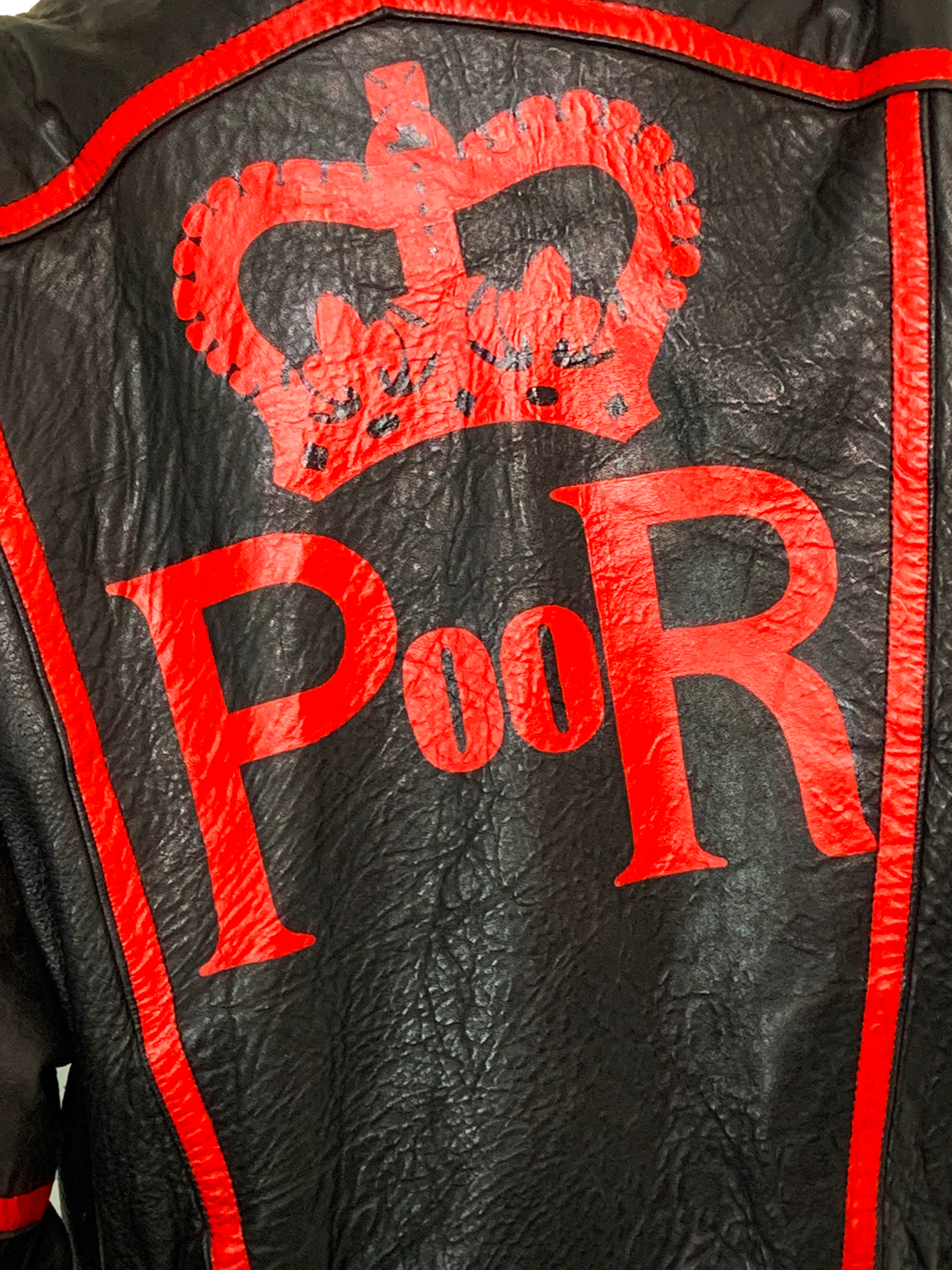 Veste en cuir peinte à la main Her Royal Travesty 