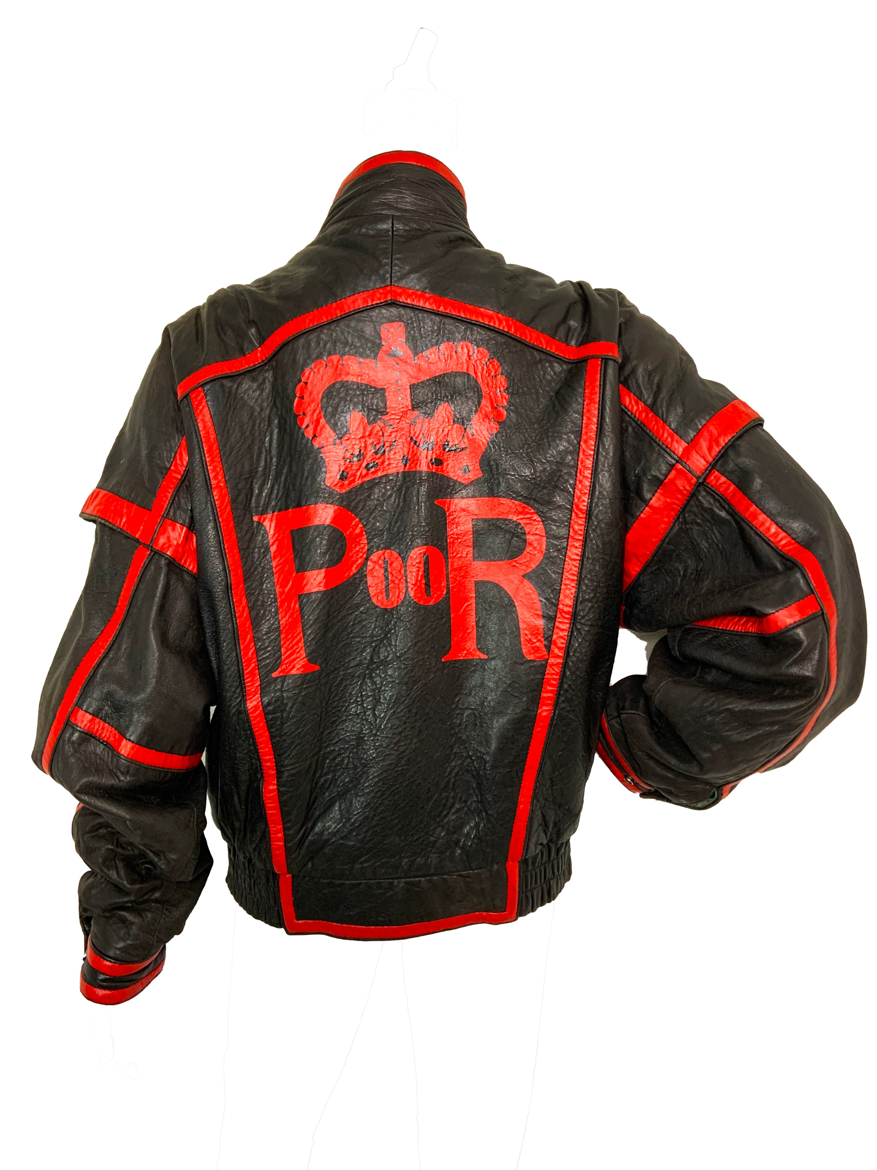 Veste en cuir peinte à la main Her Royal Travesty 