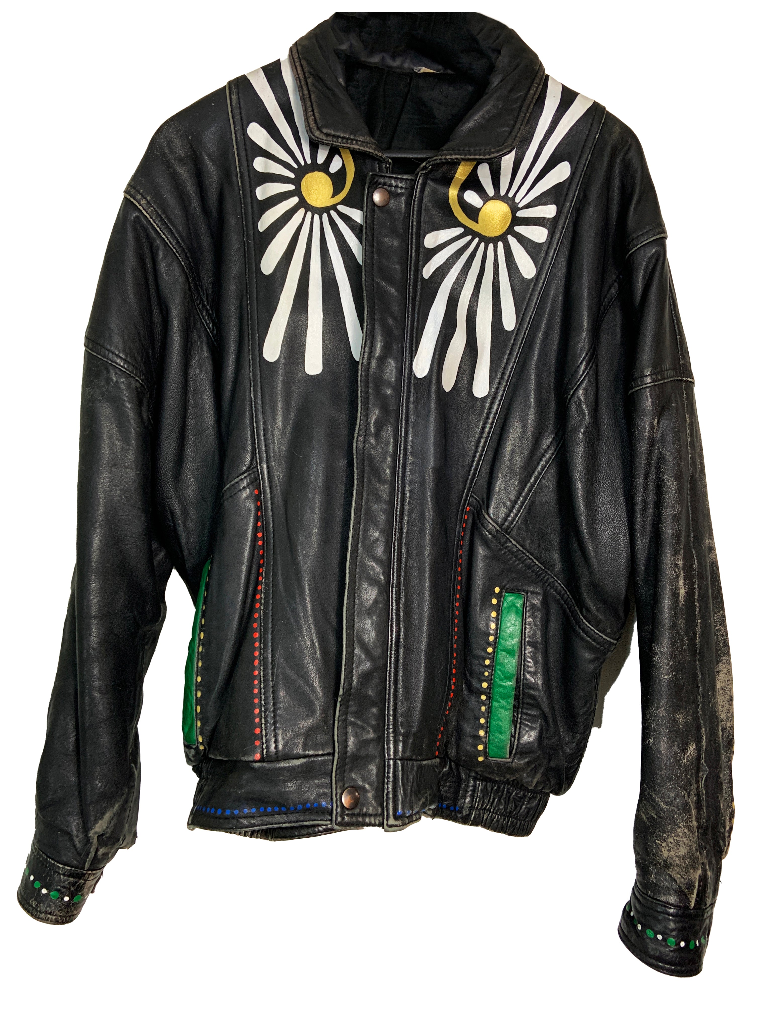 Veste en cuir peinte à la main Osiris 