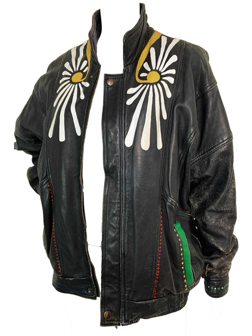 Veste en cuir peinte à la main Osiris 