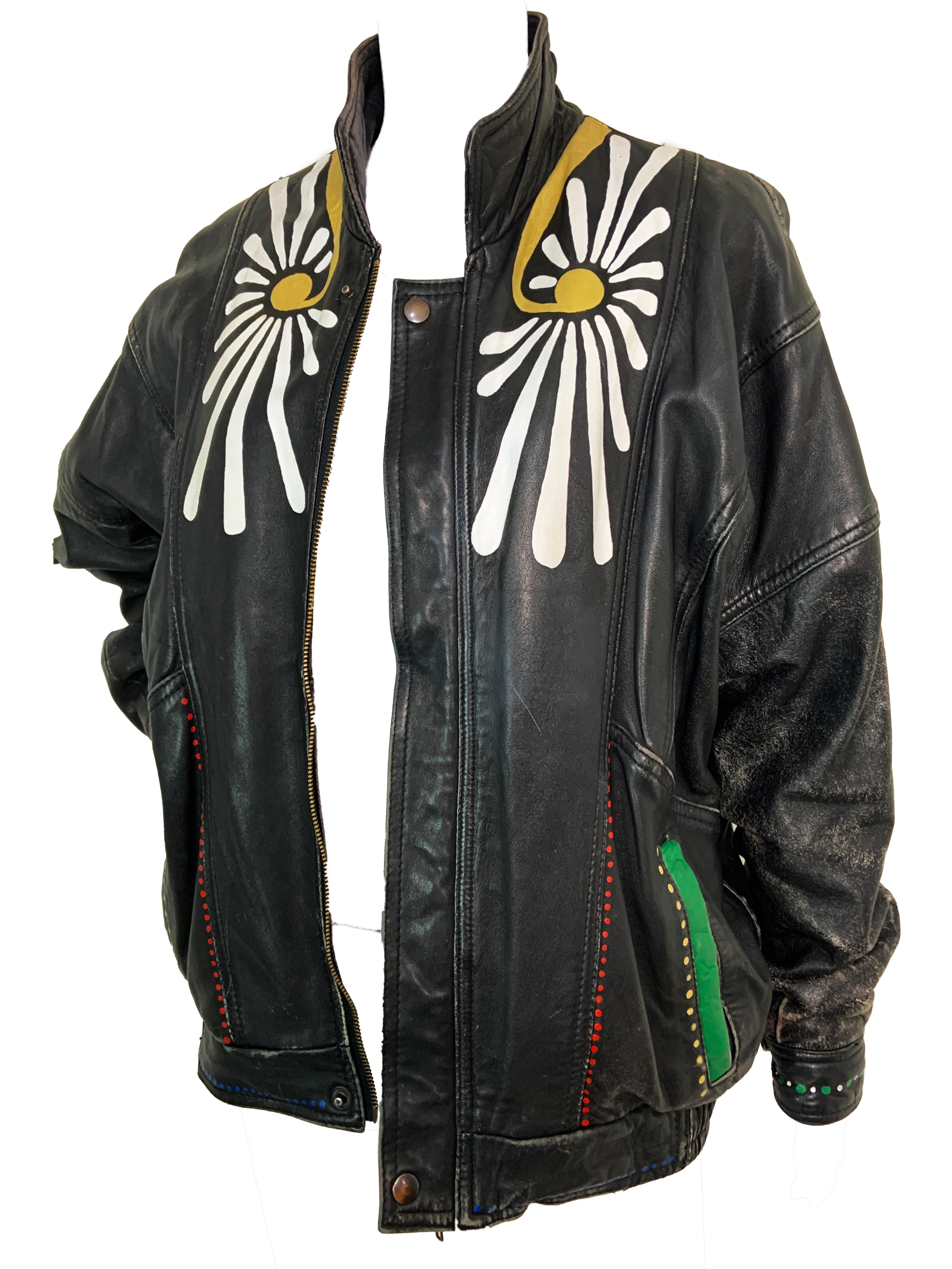 Veste en cuir peinte à la main Osiris 