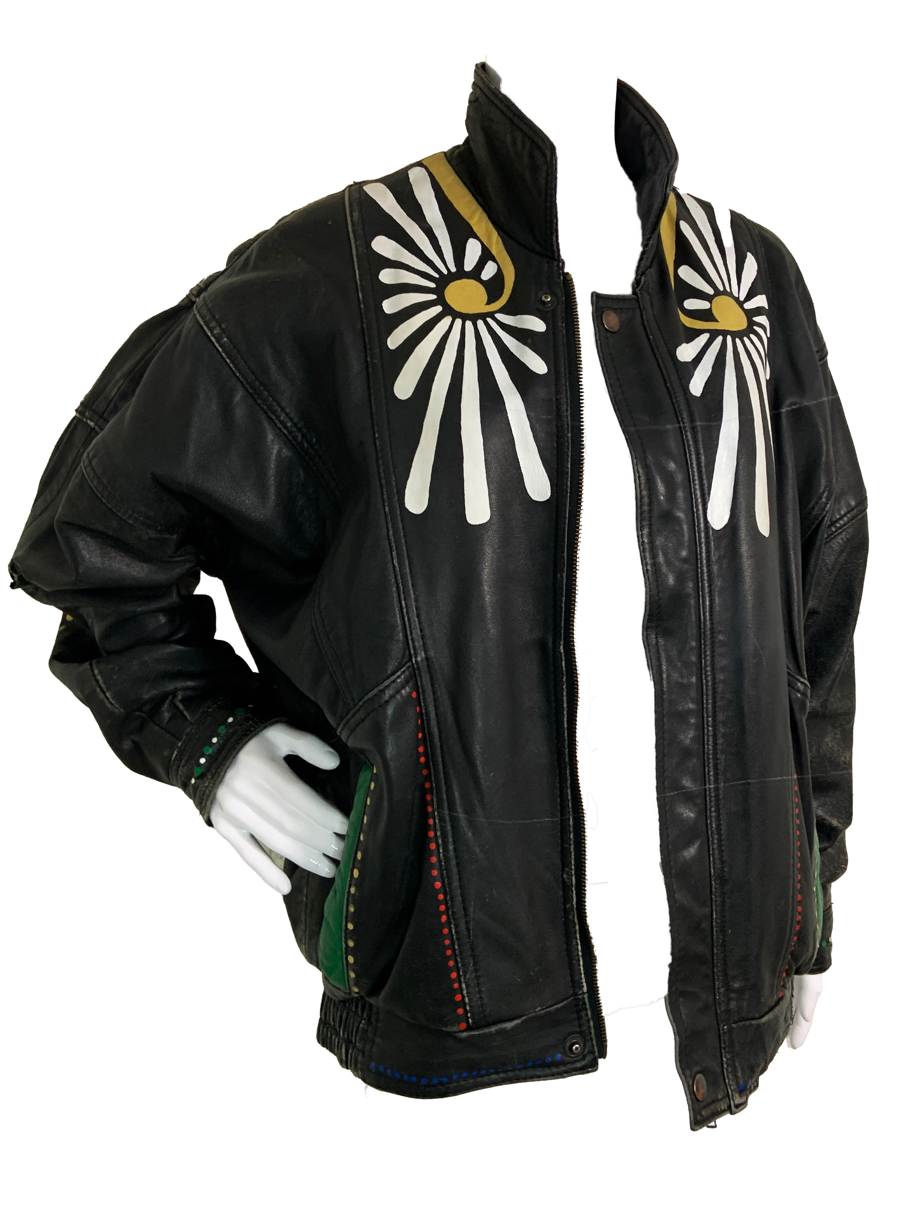 Veste en cuir peinte à la main Osiris 