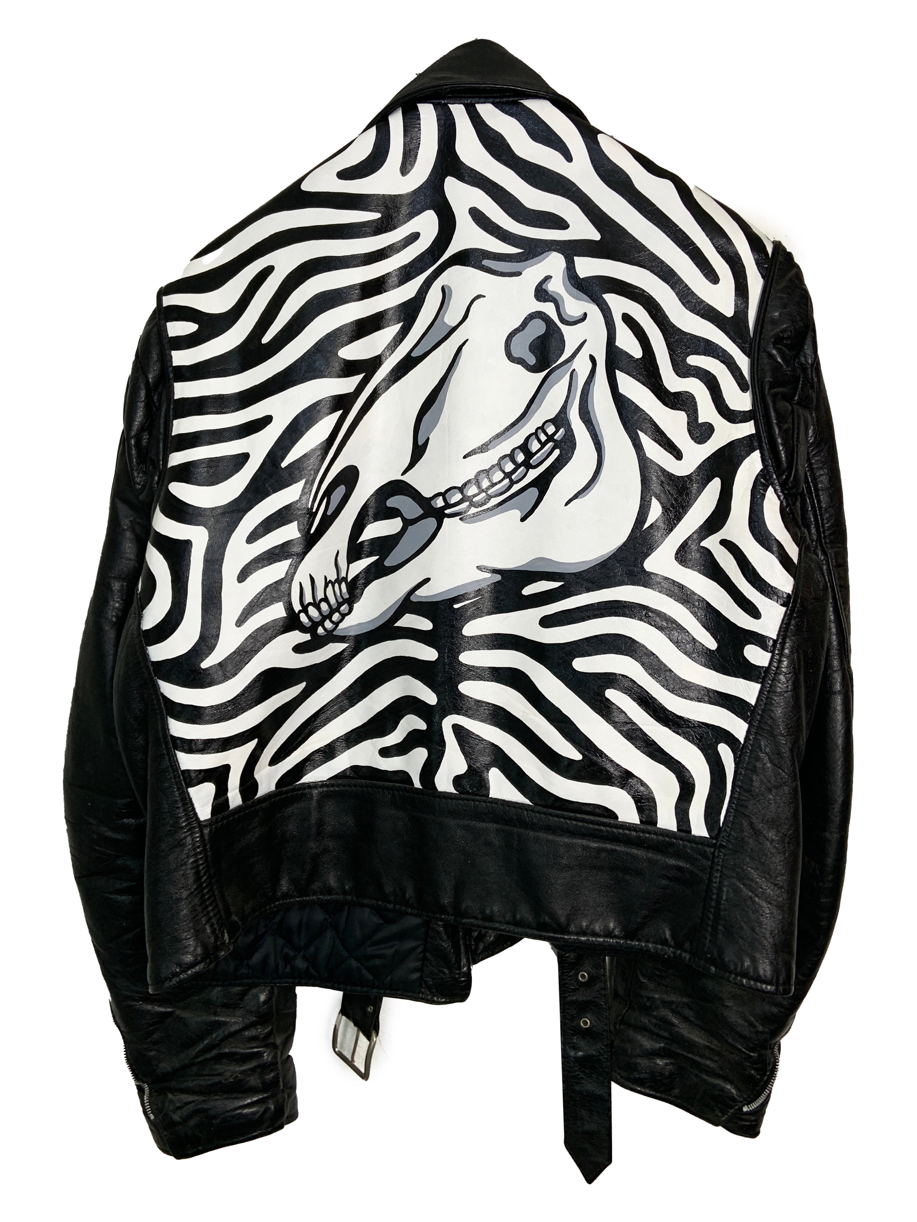 Veste en cuir peinte à la main Ded Zebba 