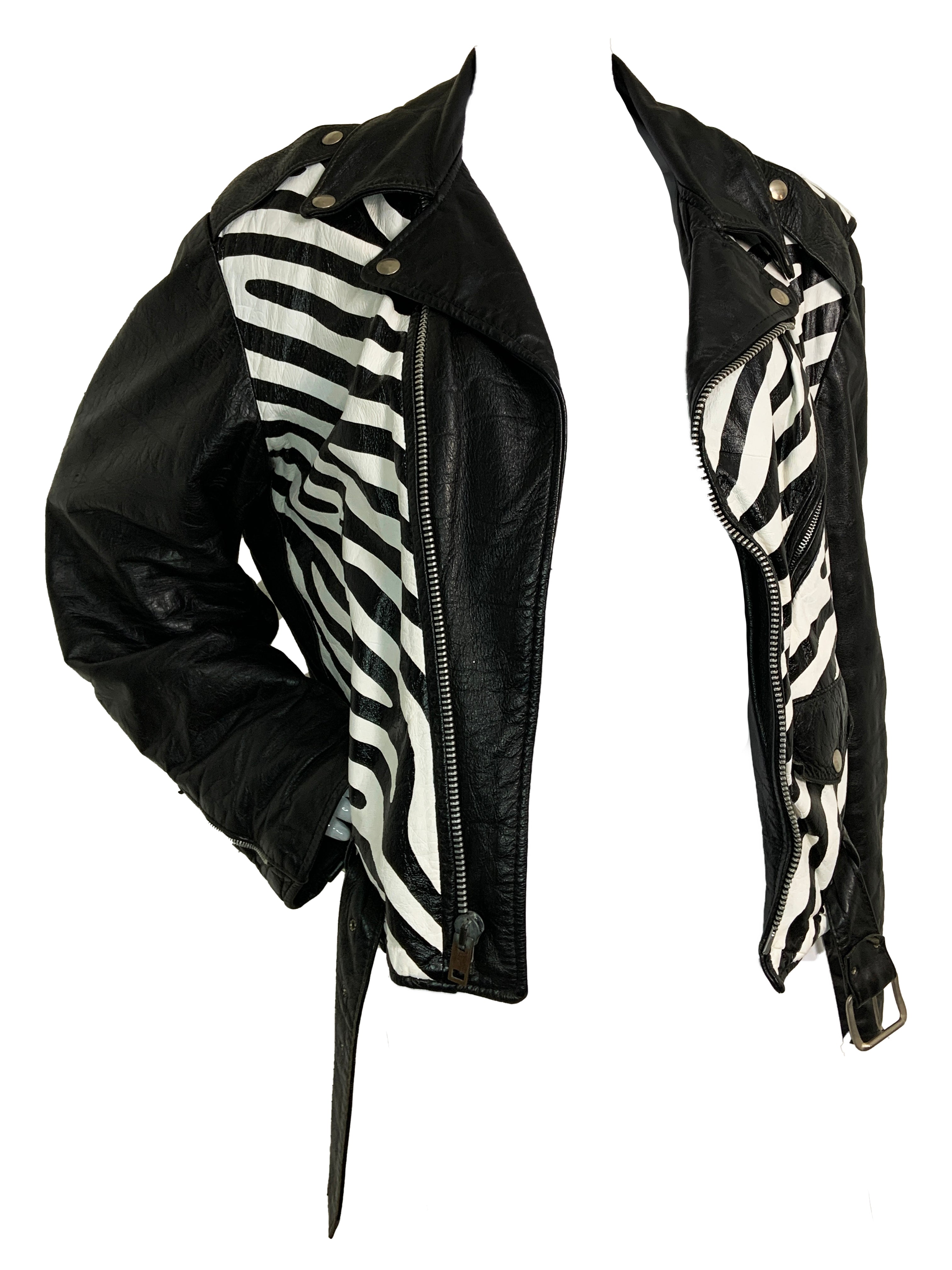 Veste en cuir peinte à la main Ded Zebba 