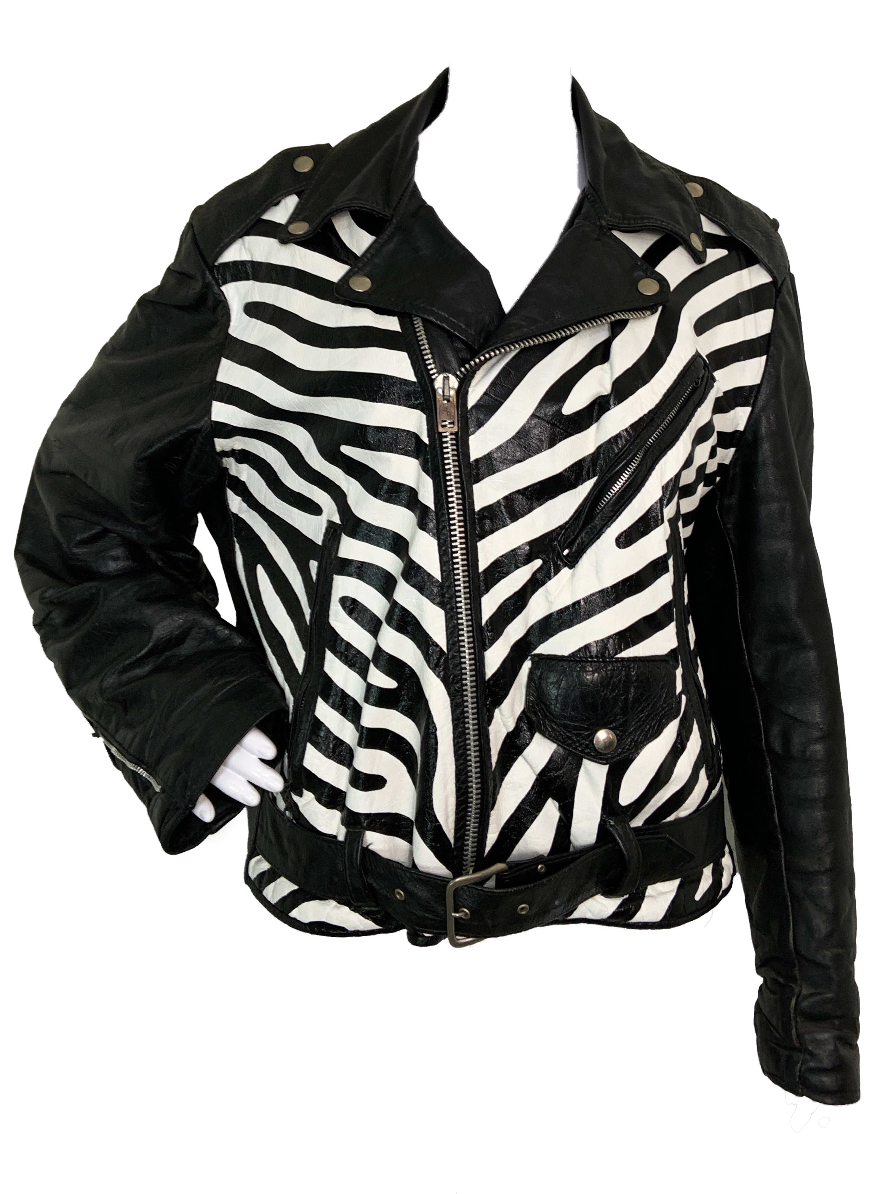 Veste en cuir peinte à la main Ded Zebba 