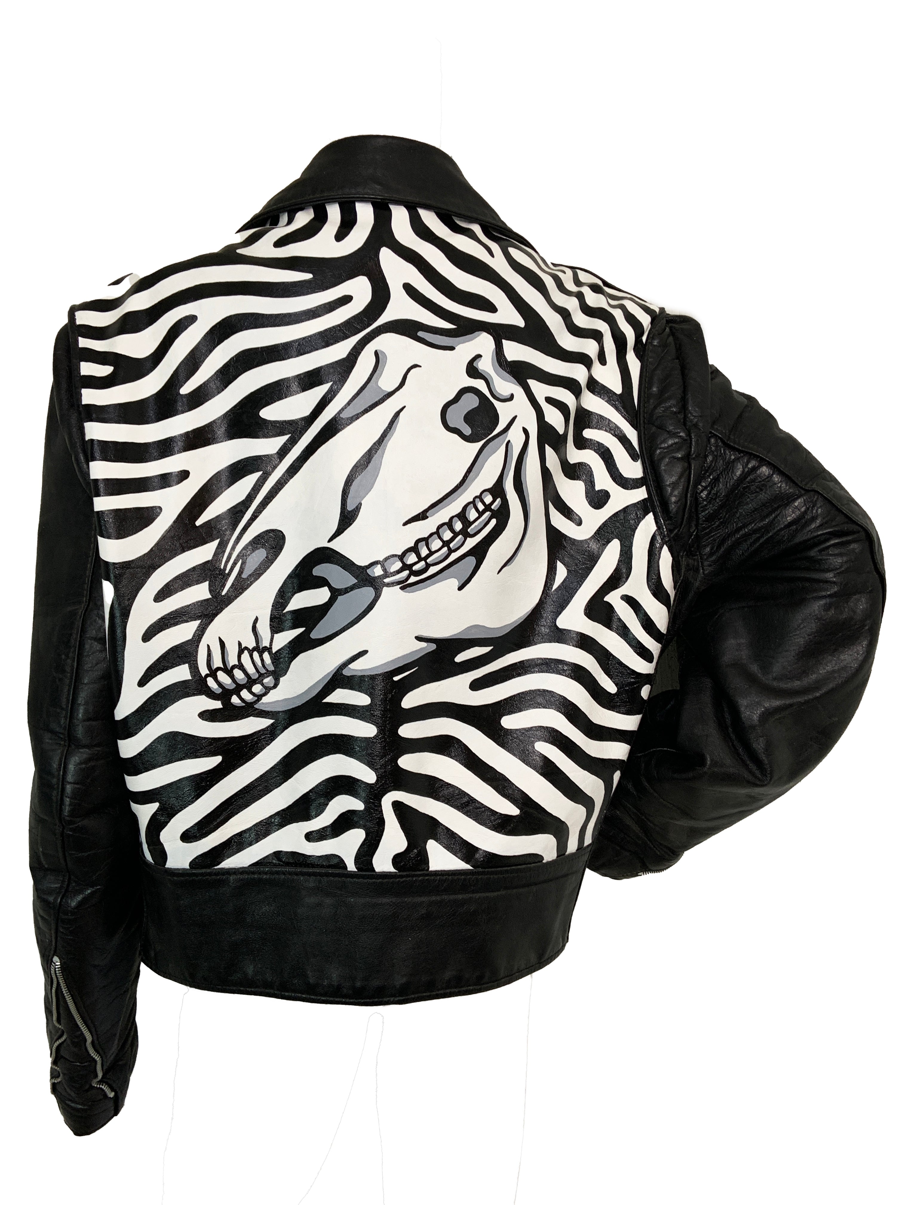 Veste en cuir peinte à la main Ded Zebba 