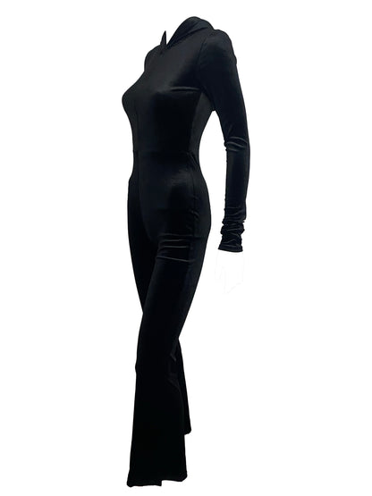 Indulge Velvet Hooded Catsuit