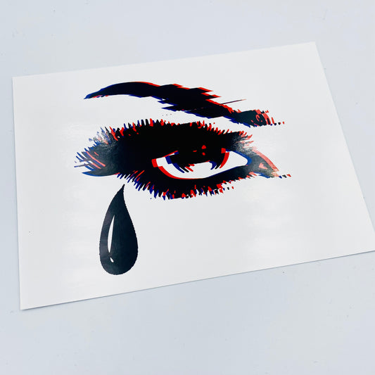 Glitched Tears Small Art Print