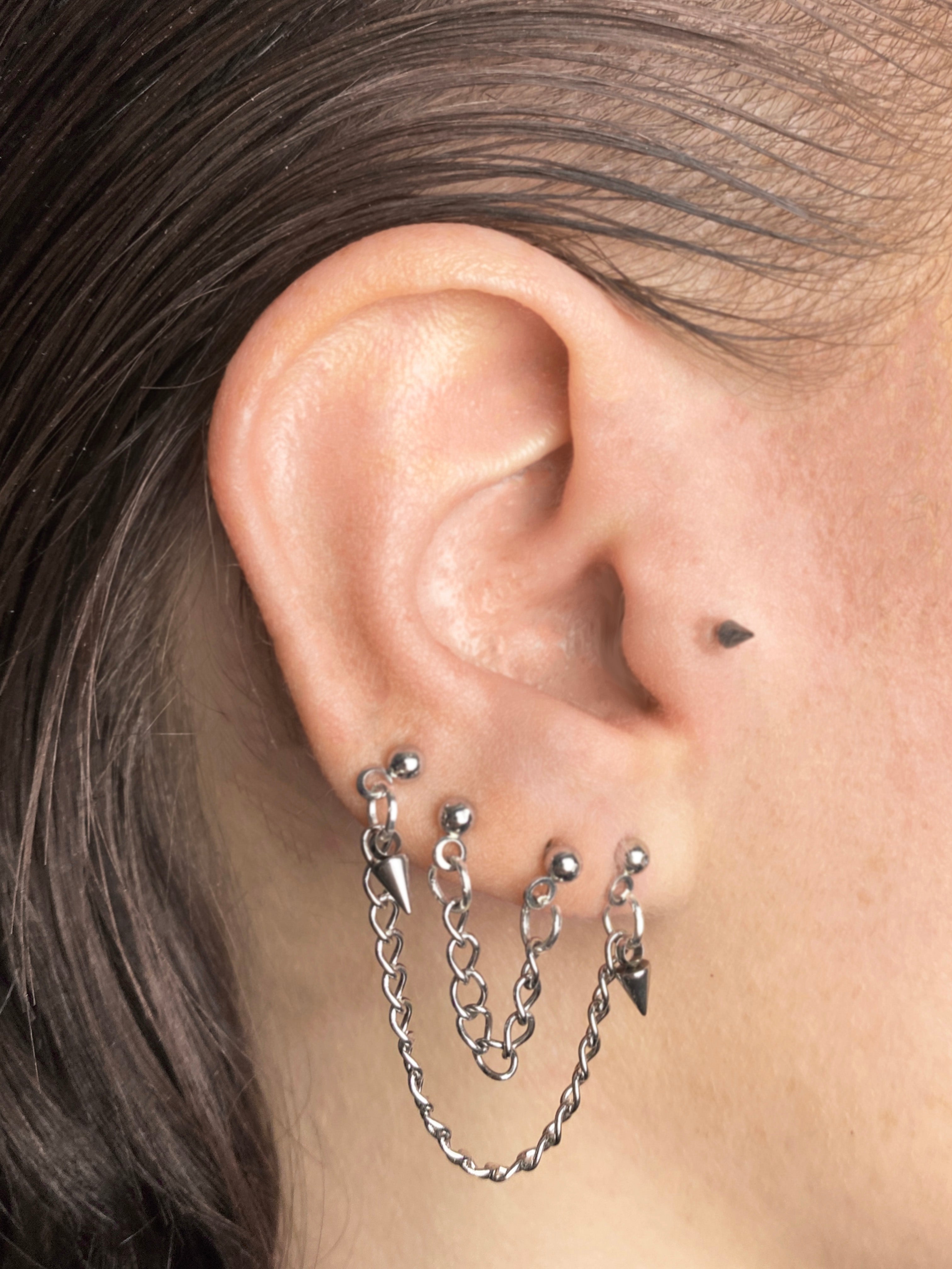 Boucle d'oreille à chaîne et pointes Eat It 