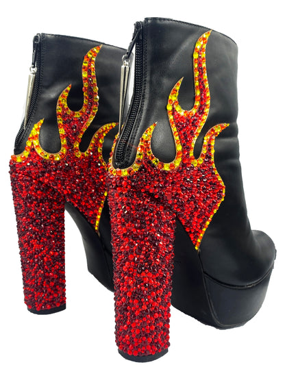 Through The Flamez Rhinestone Boots