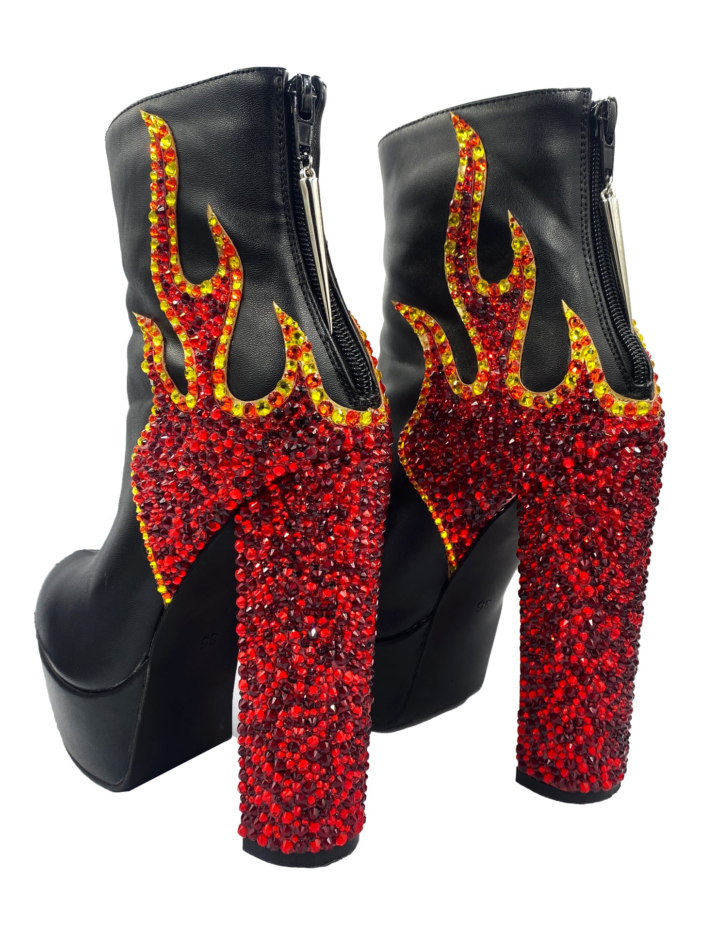 Through The Flamez Rhinestone Boots