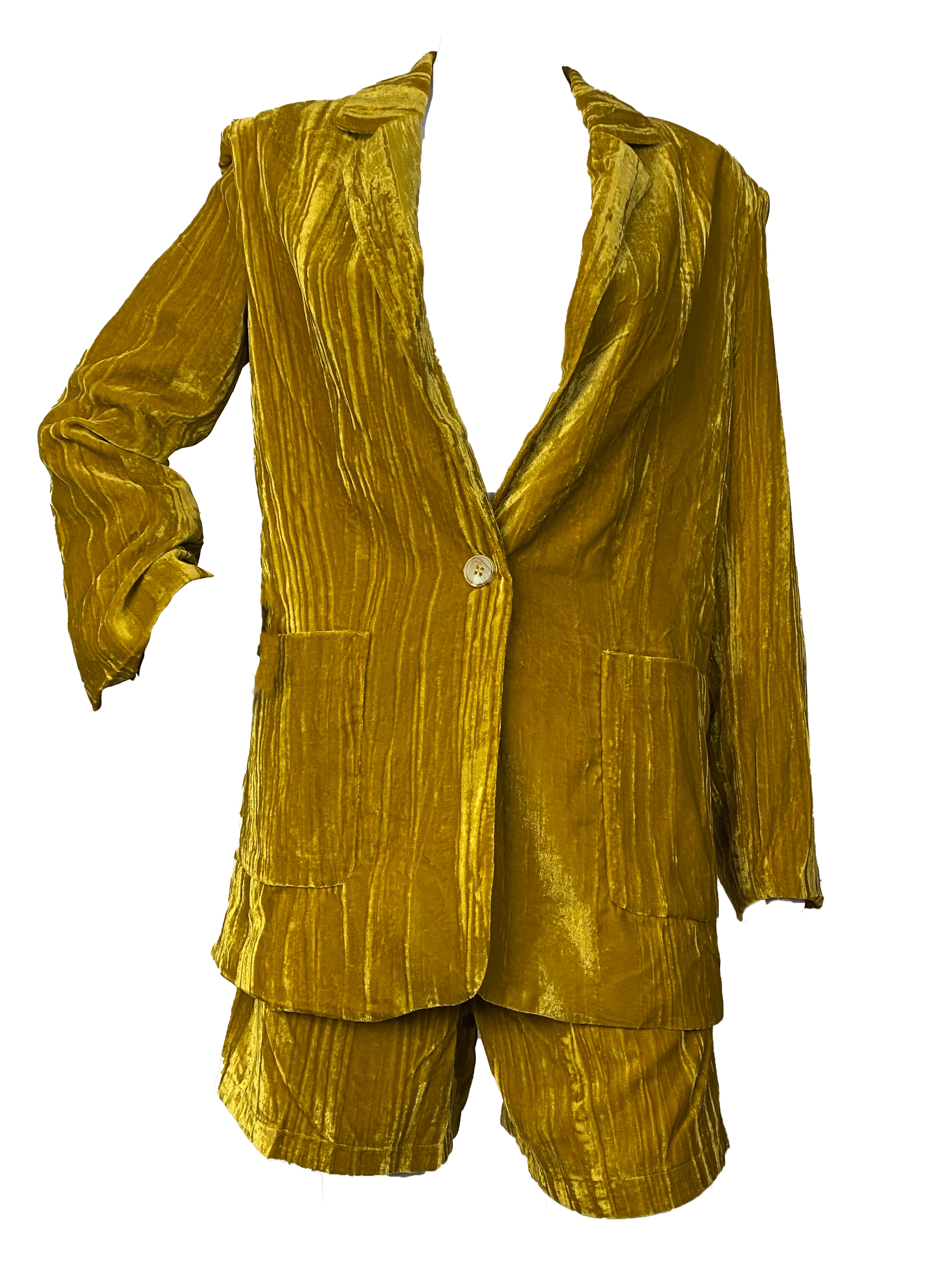 Veste de costume en velours froissé de luxe