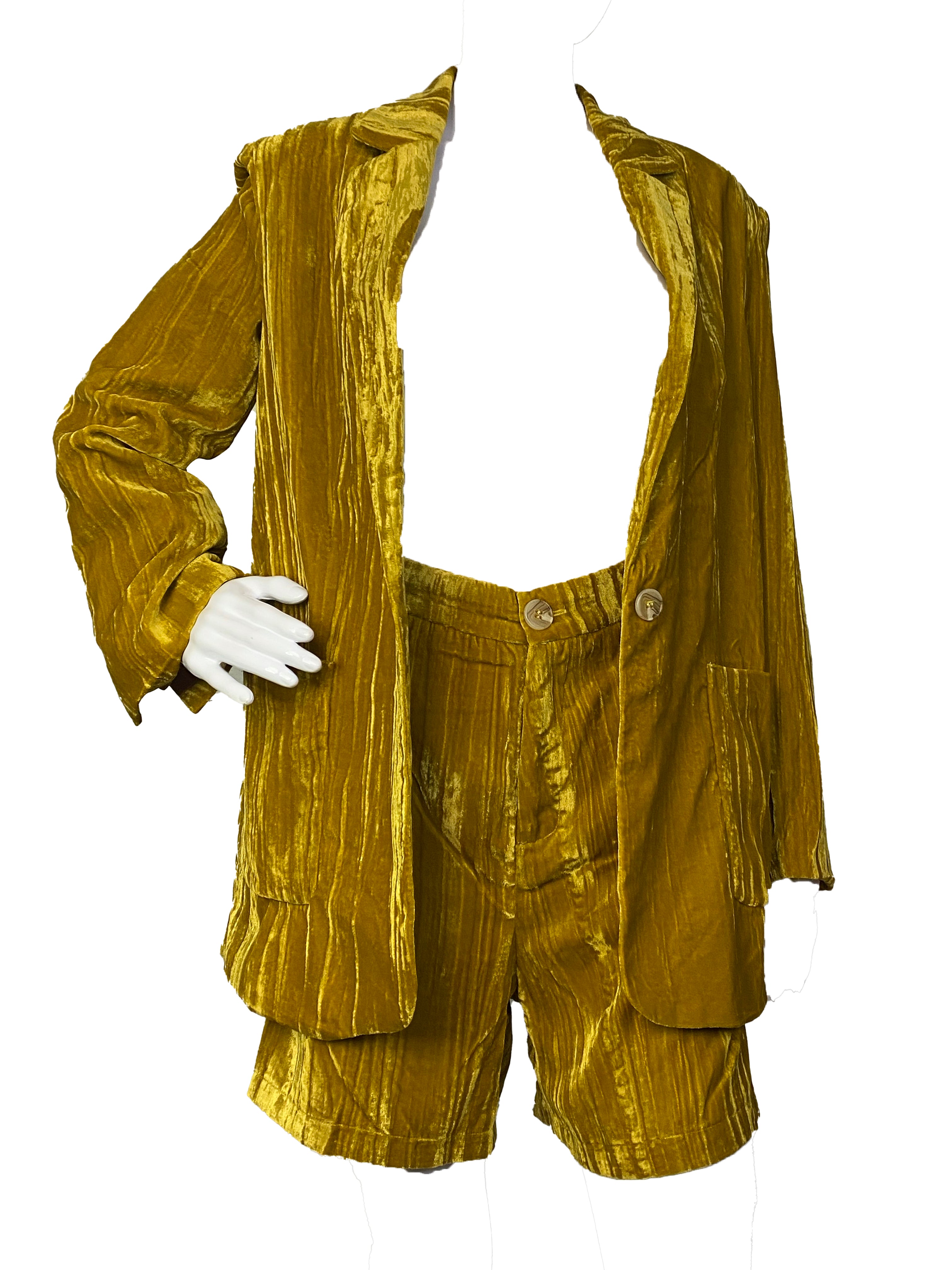 Veste de costume en velours froissé de luxe