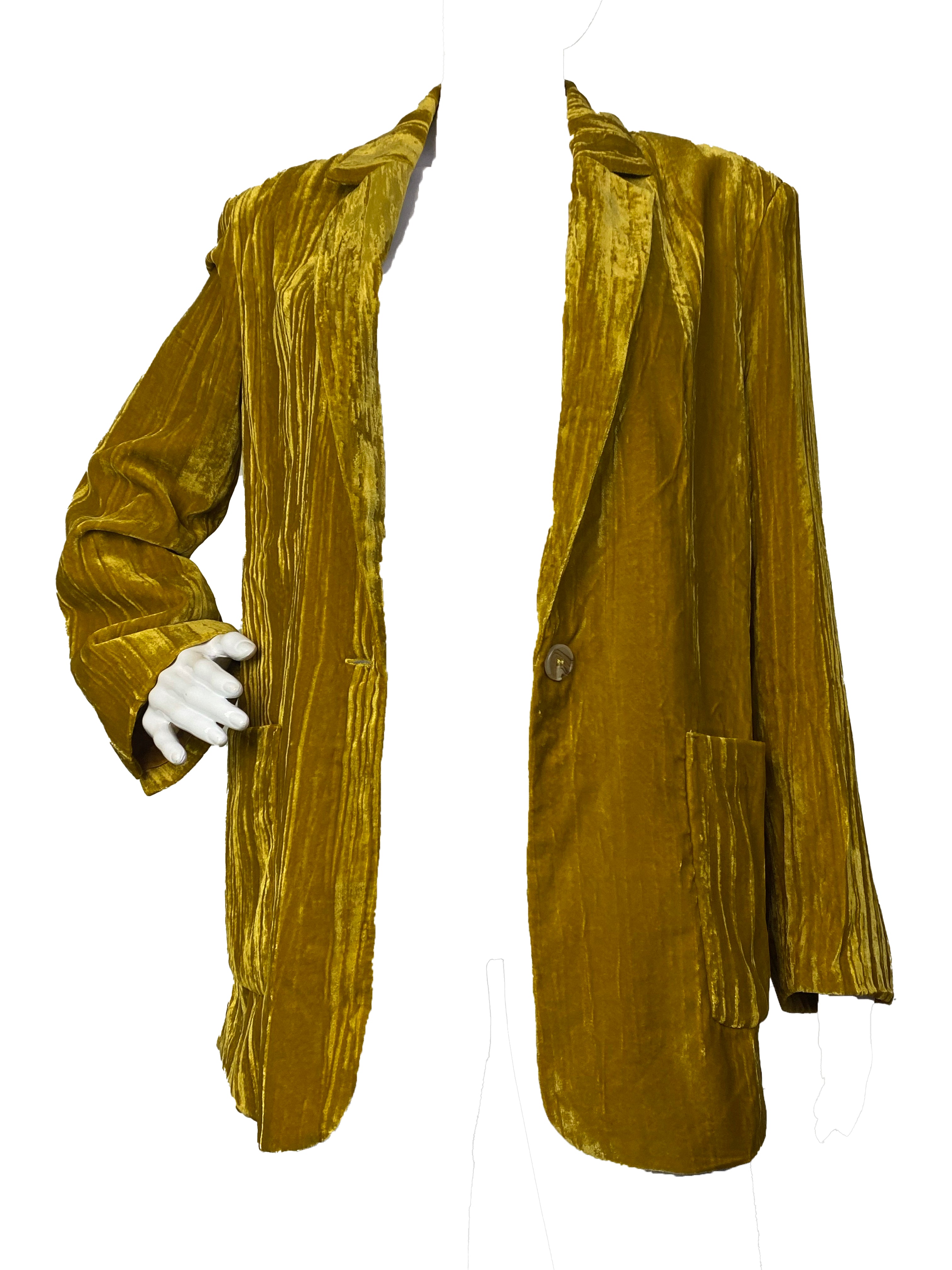 Veste de costume en velours froissé de luxe